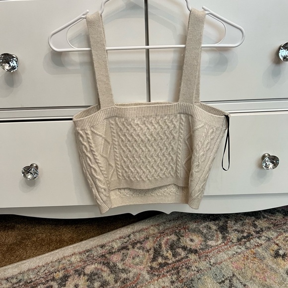 Recycled Polyester Beige Knit Top - Picture 2 of 2